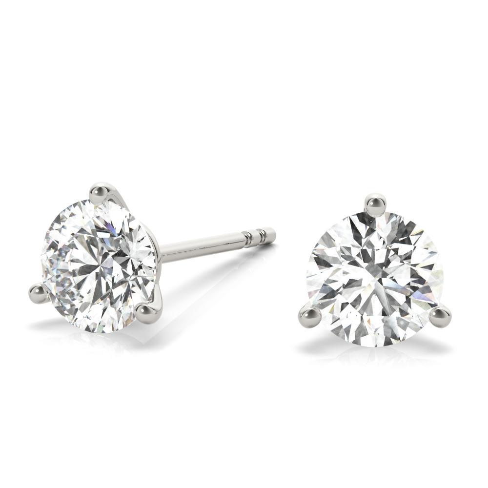 Valentine's Stud Earrings in White Gold - Lumije New York